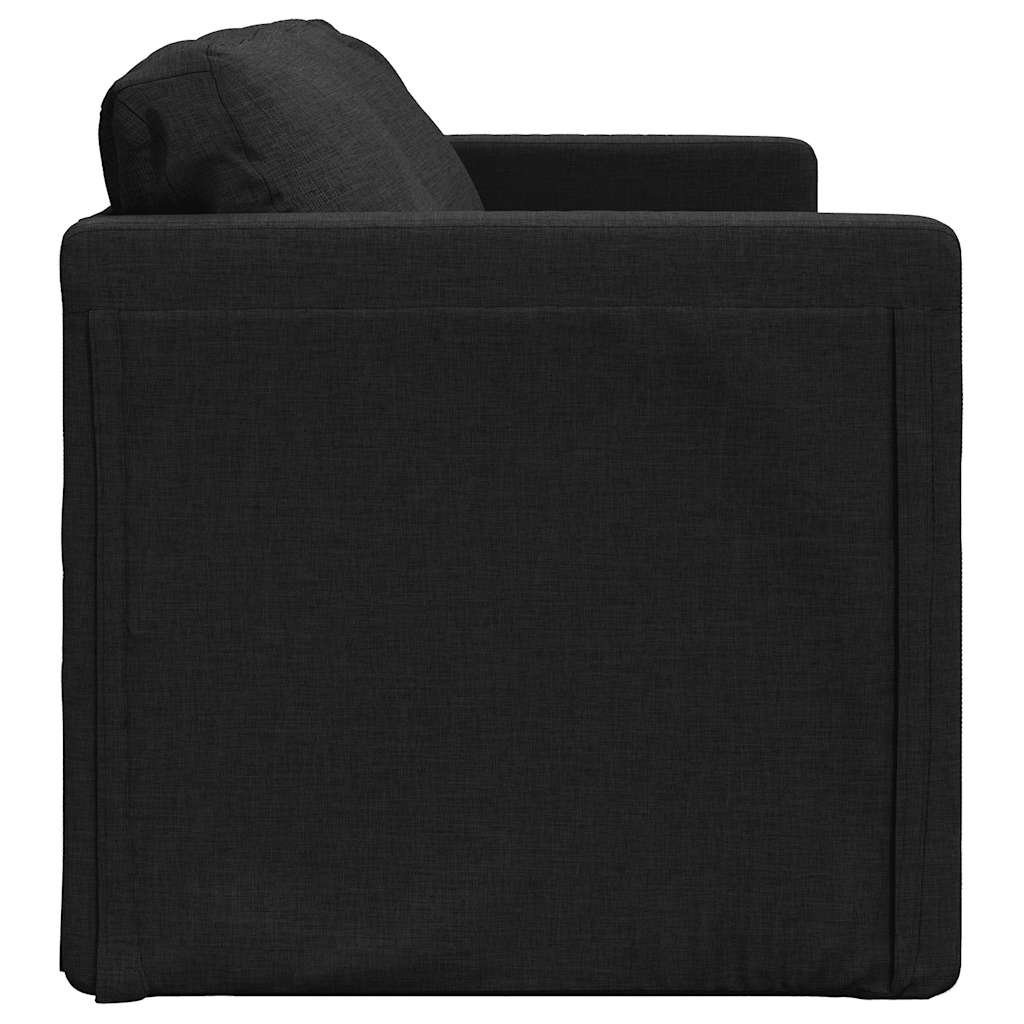 Sofa bed without legs 112x174x55 cm black fabric