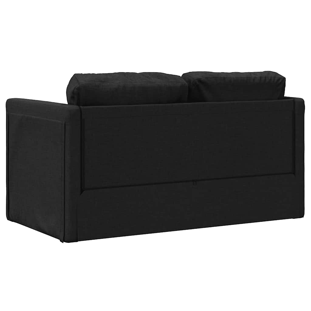 Sofa bed without legs 112x174x55 cm black fabric