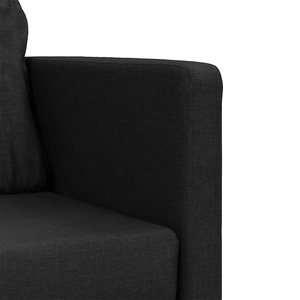 Sofa bed without legs 112x174x55 cm black fabric