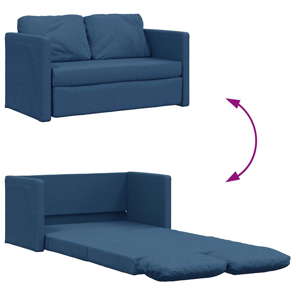 Sofá-cama sem pés 112x174x55 cm tecido azul