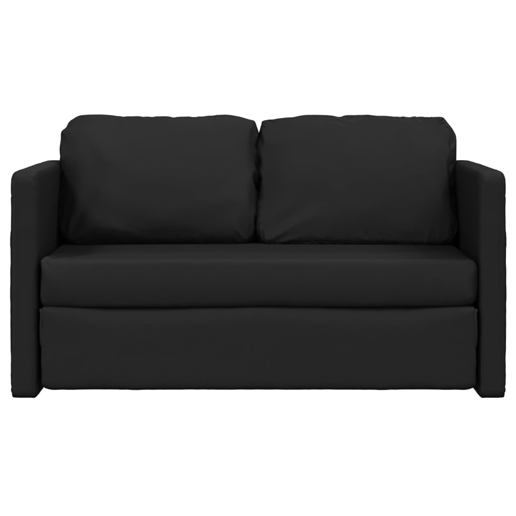 Sofa bed without legs 112x174x55 cm black artificial leather