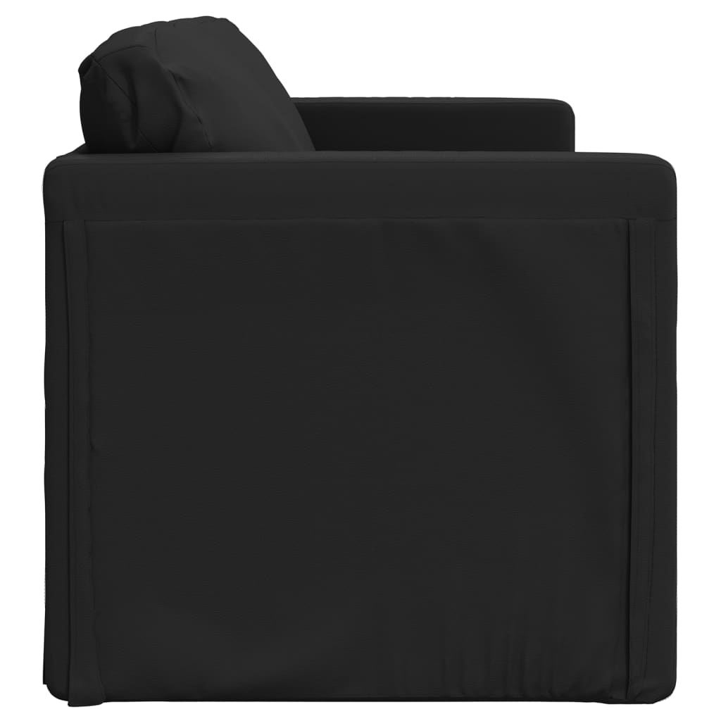 Sofa bed without legs 112x174x55 cm black artificial leather
