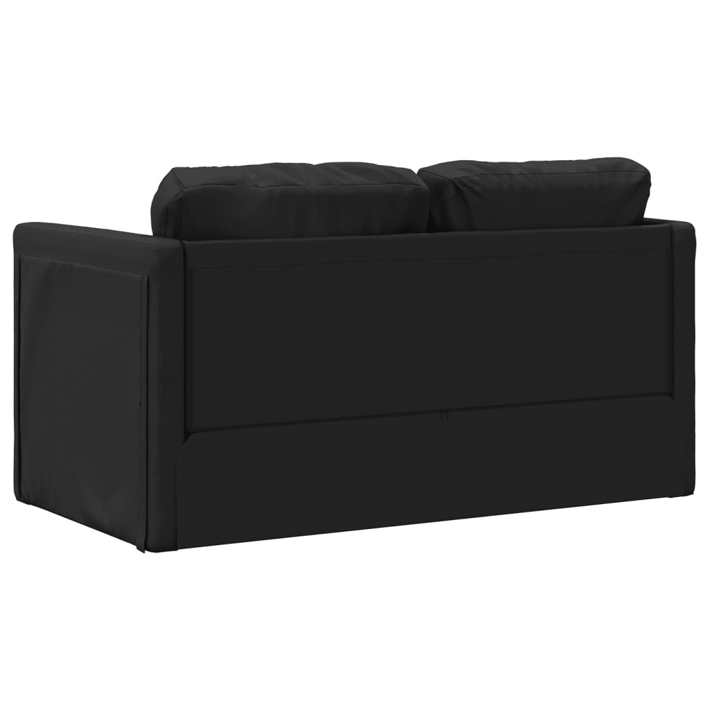 Sofa bed without legs 112x174x55 cm black artificial leather