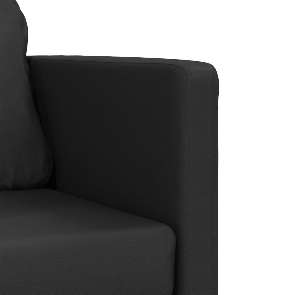 Sofa bed without legs 112x174x55 cm black artificial leather