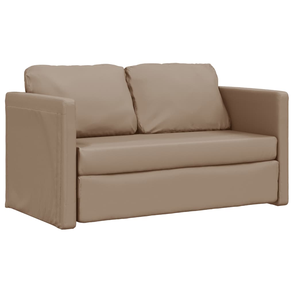 Sofá-cama sem pés 112x174x55 cm couro artificial cappuccino
