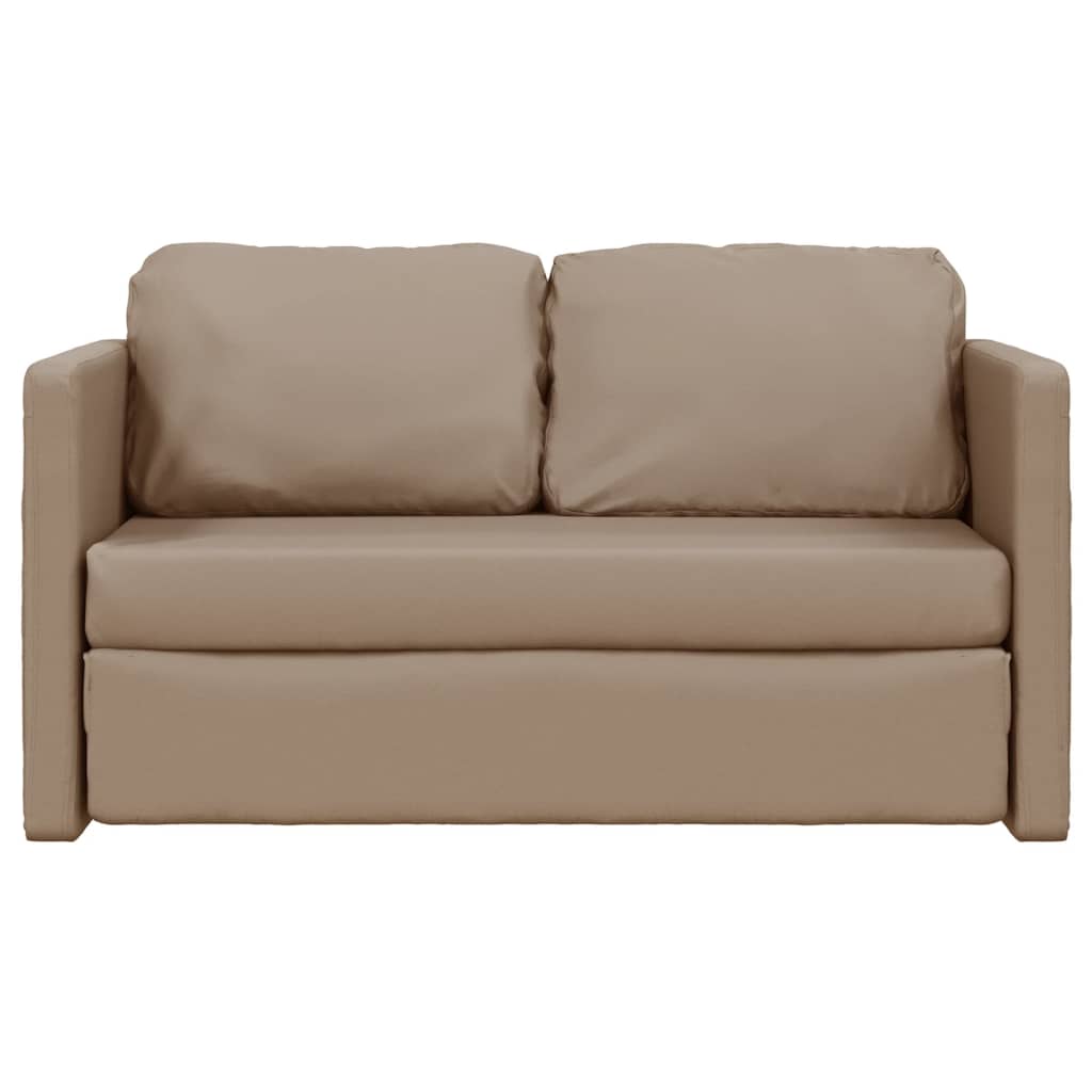 Sofá-cama sem pés 112x174x55 cm couro artificial cappuccino