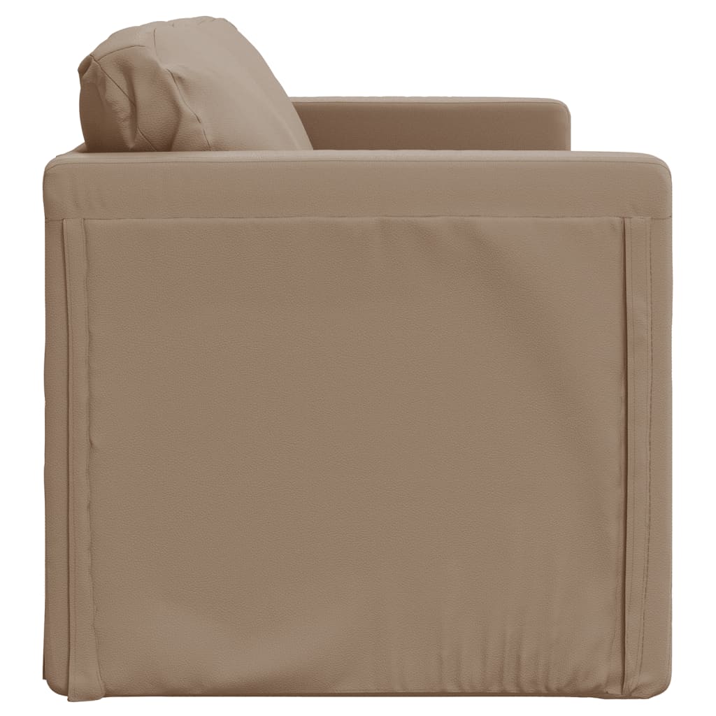 Sofá-cama sem pés 112x174x55 cm couro artificial cappuccino