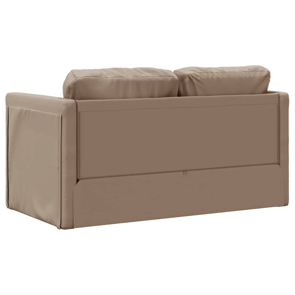 Sofá-cama sem pés 112x174x55 cm couro artificial cappuccino