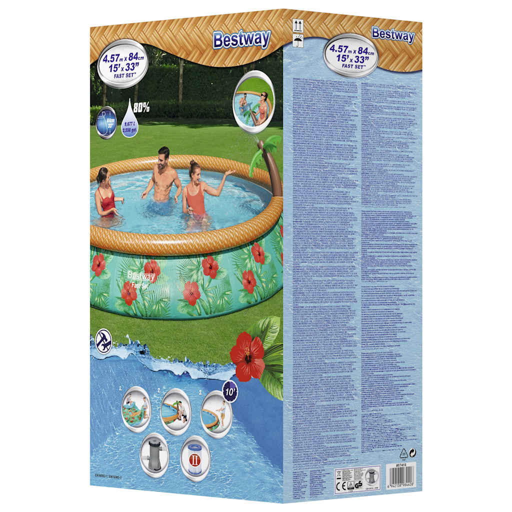 Fast Set Paradise Palms inflatable pool set 457x84 cm