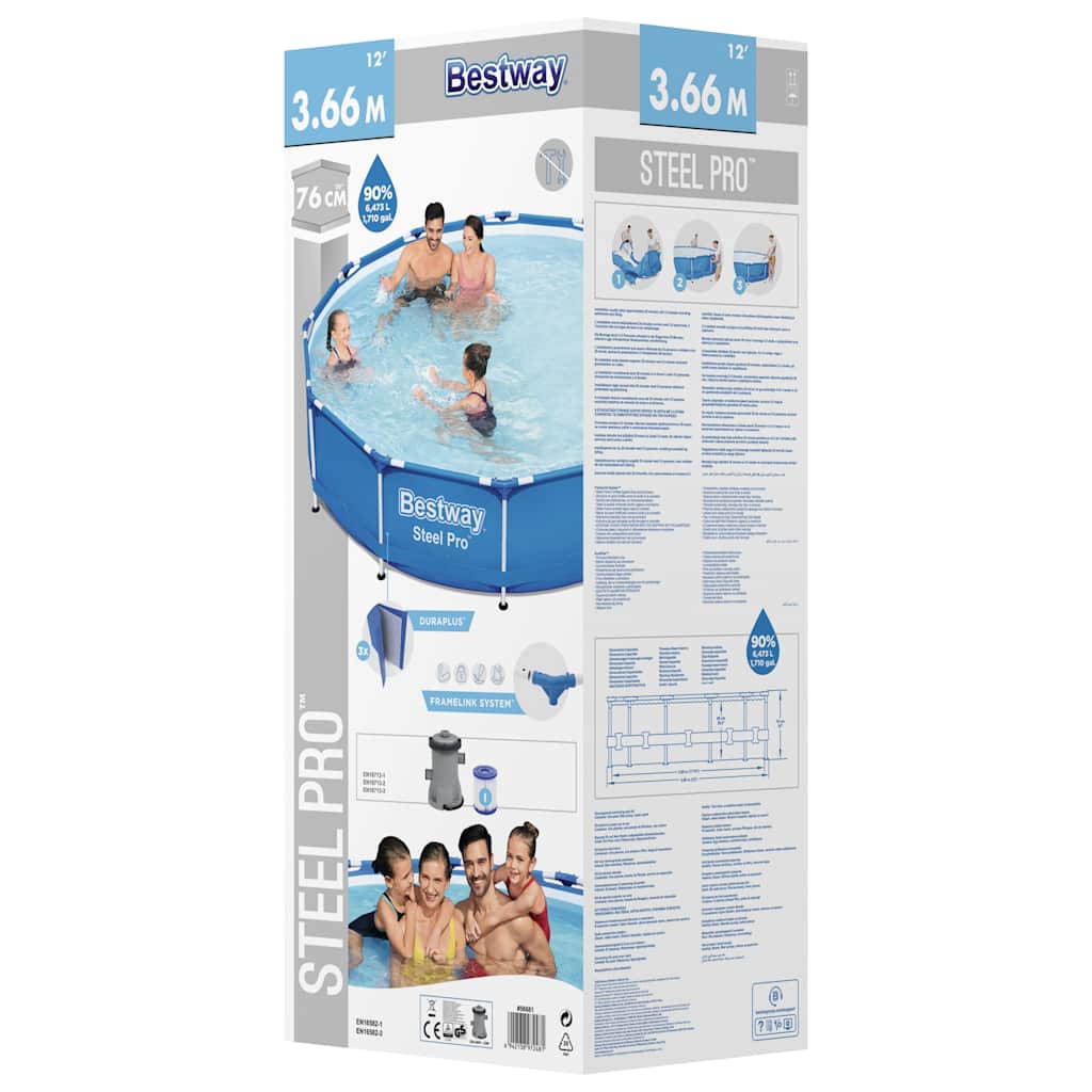 Piscina de estrutura Steel Pro 366x76 cm