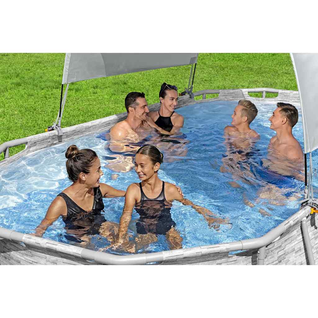 White above ground pool canopy