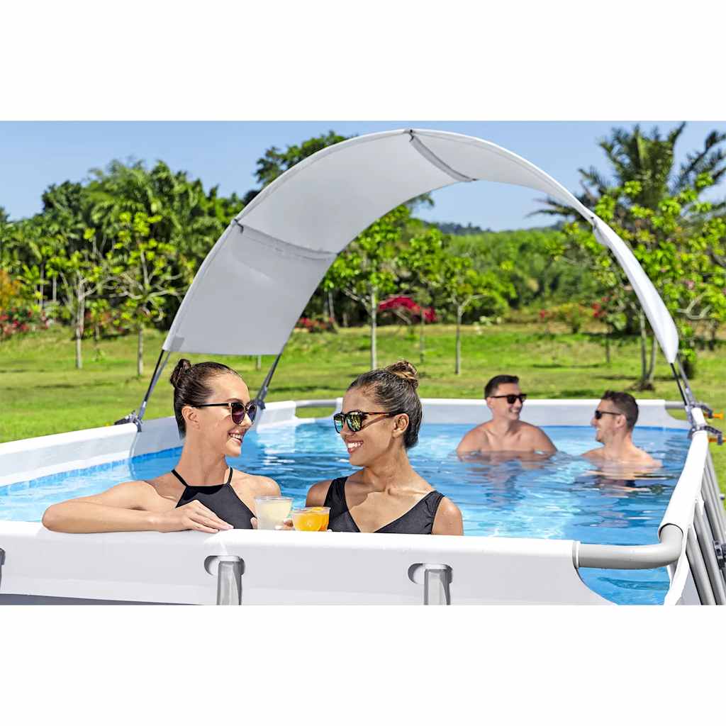 White above ground pool canopy