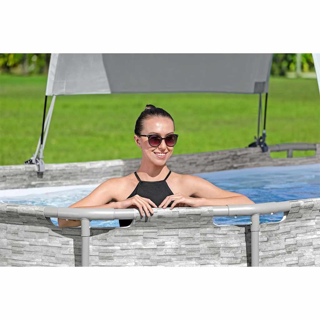 White above ground pool canopy