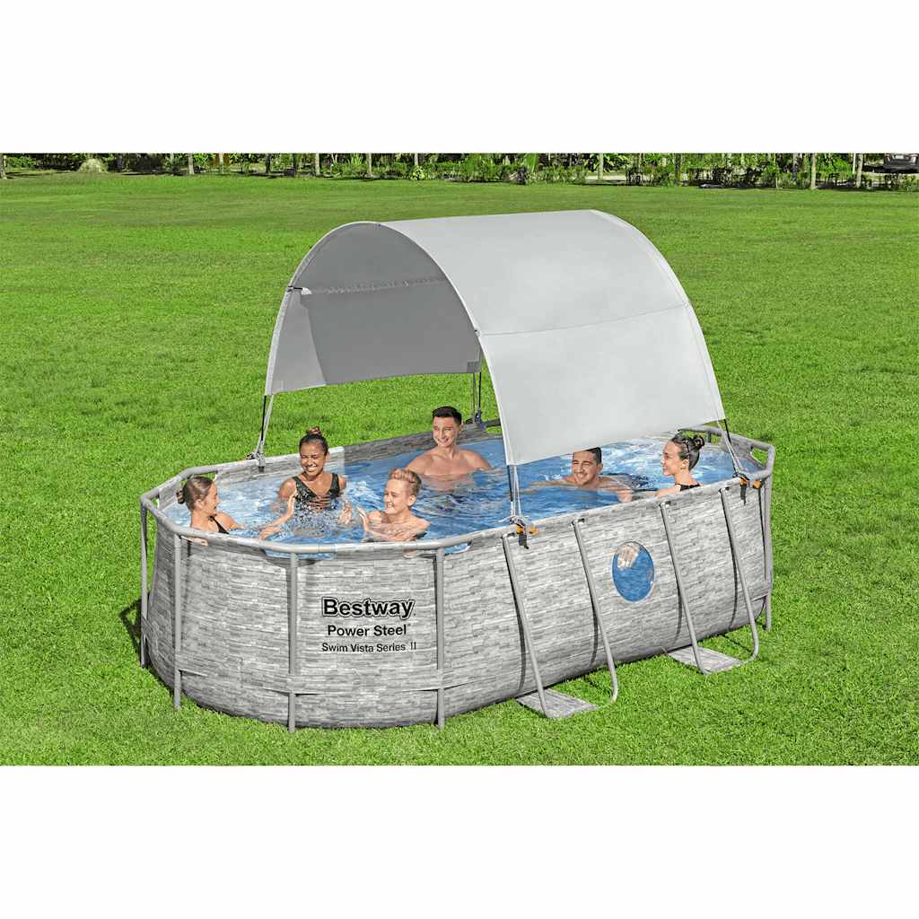 White above ground pool canopy
