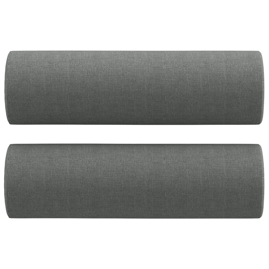 Sofá 2 lugares +almofadas decorativas 140cm tecido cinza-escuro