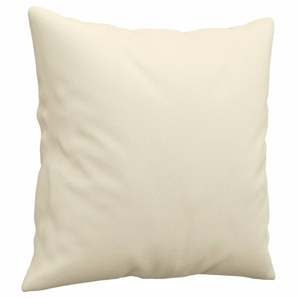Sofá 2 lugares + almofadas decorativas 140cm couro artif. creme