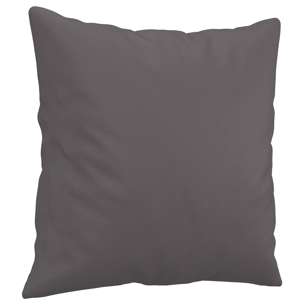 Sofá 2 lugares + almofadas decorativas 140cm couro artif. cinza