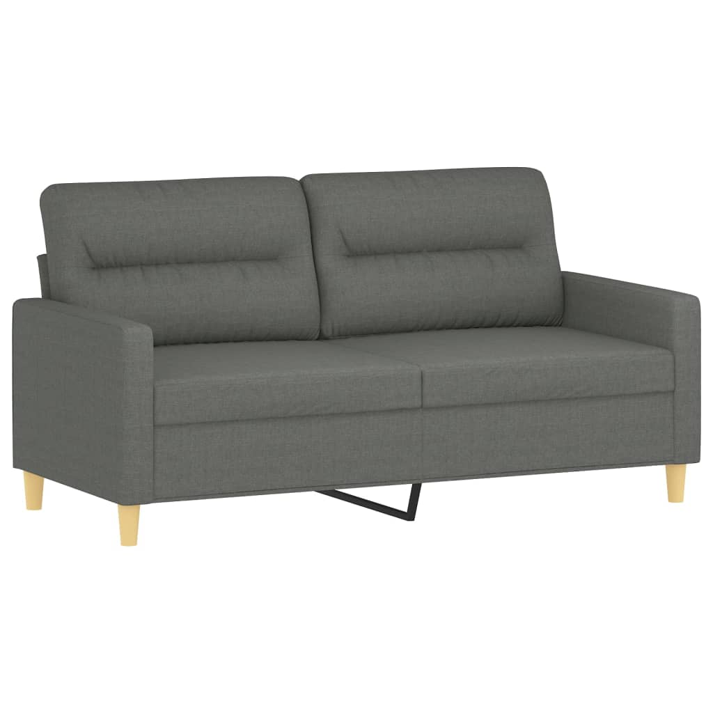Sofá 2 lugares +almofadas decorativas 140cm tecido cinza-escuro