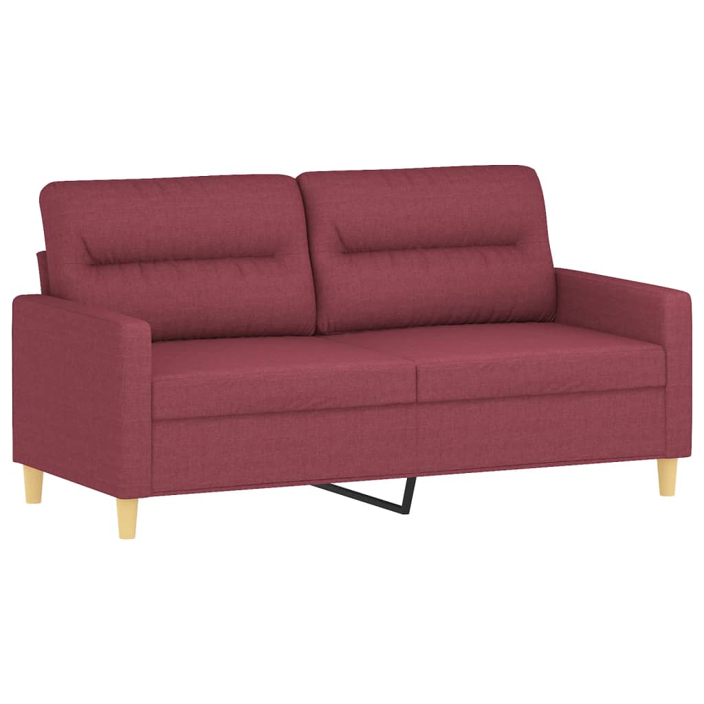 Sofá 2 lug. + almofadas decorativas 140cm tecido vermelho tinto