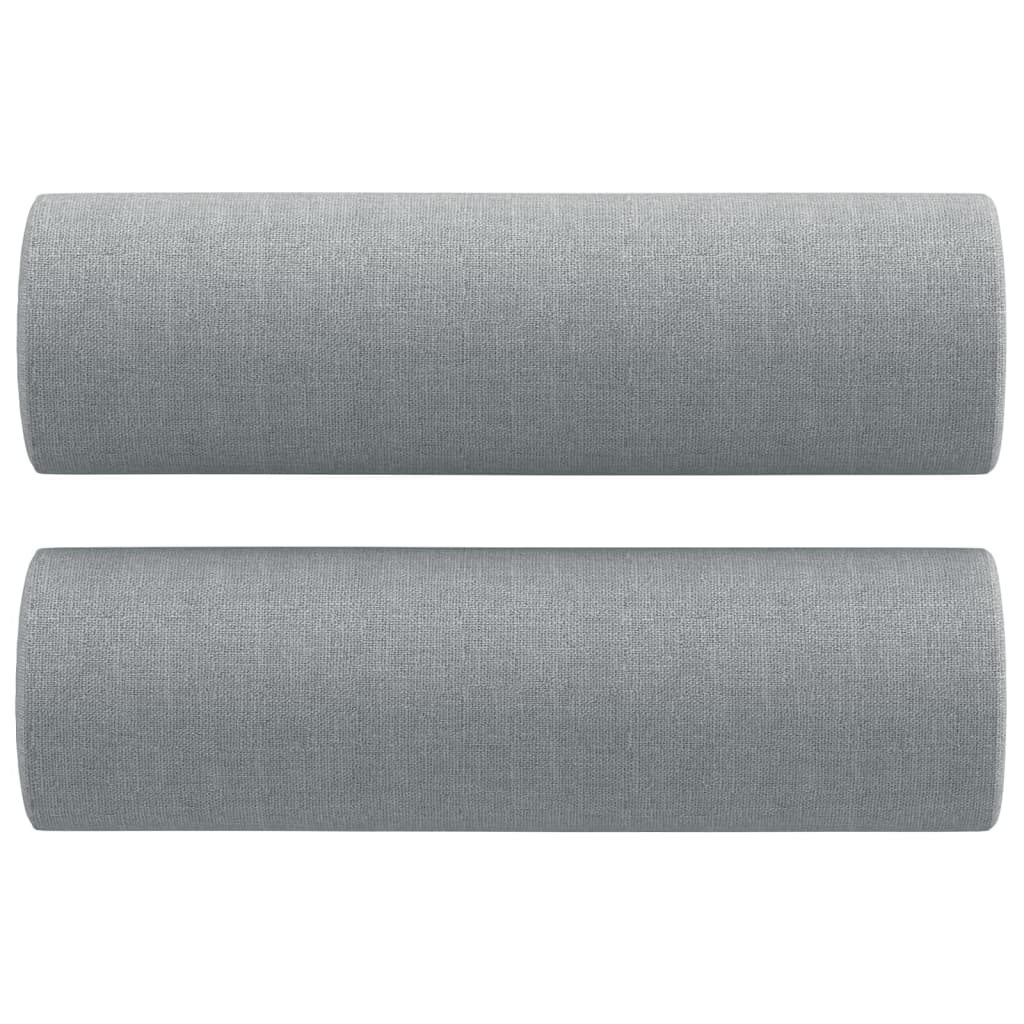 Sofá 2 lugares + almofadas decorativas 140cm tecido cinza-claro