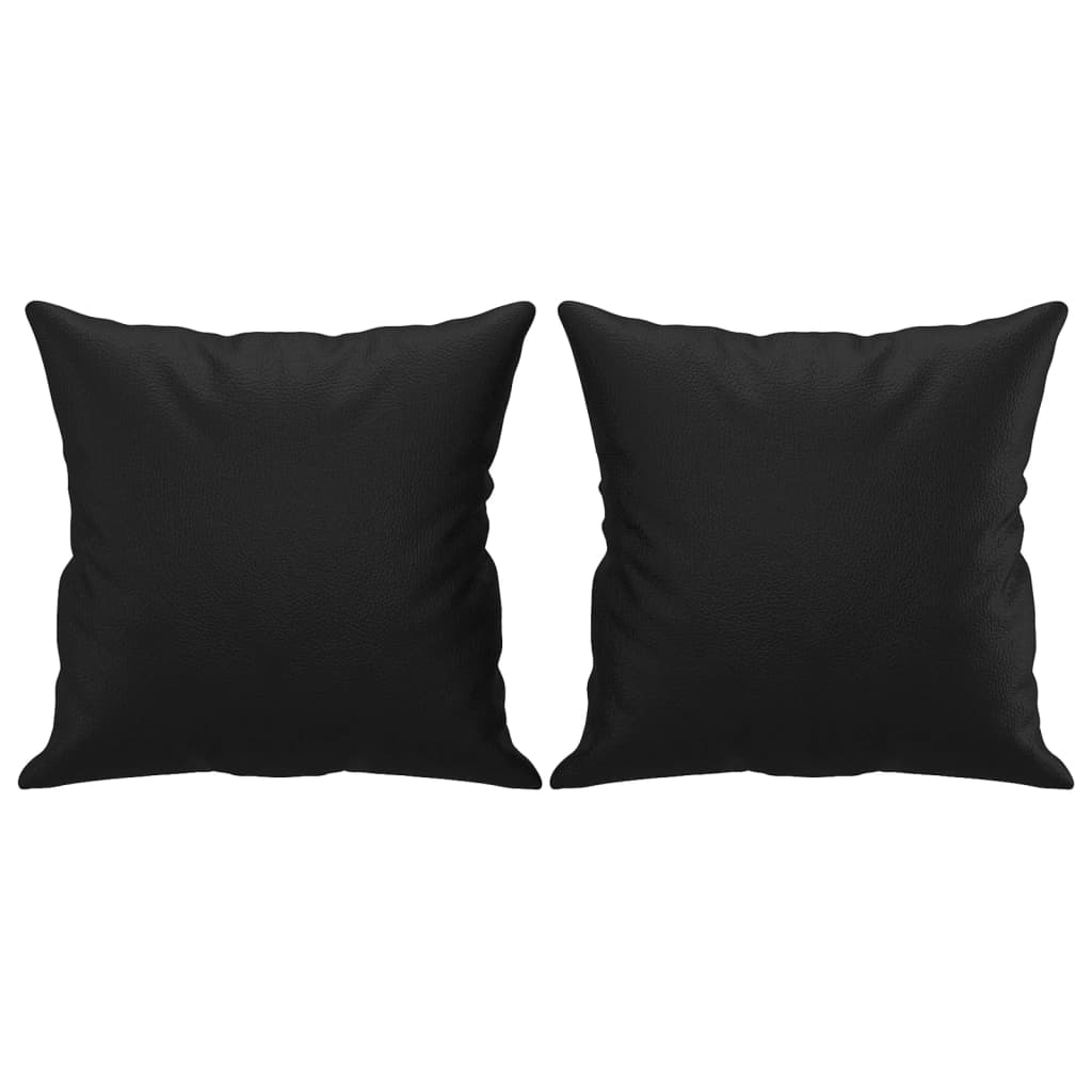 Sofá 2 lugares + almofadas decorativas 120cm couro artif. preto