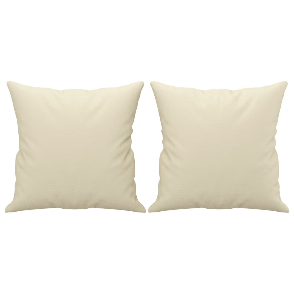 Sofá 2 lugares + almofadas decorativas 140cm couro artif. creme
