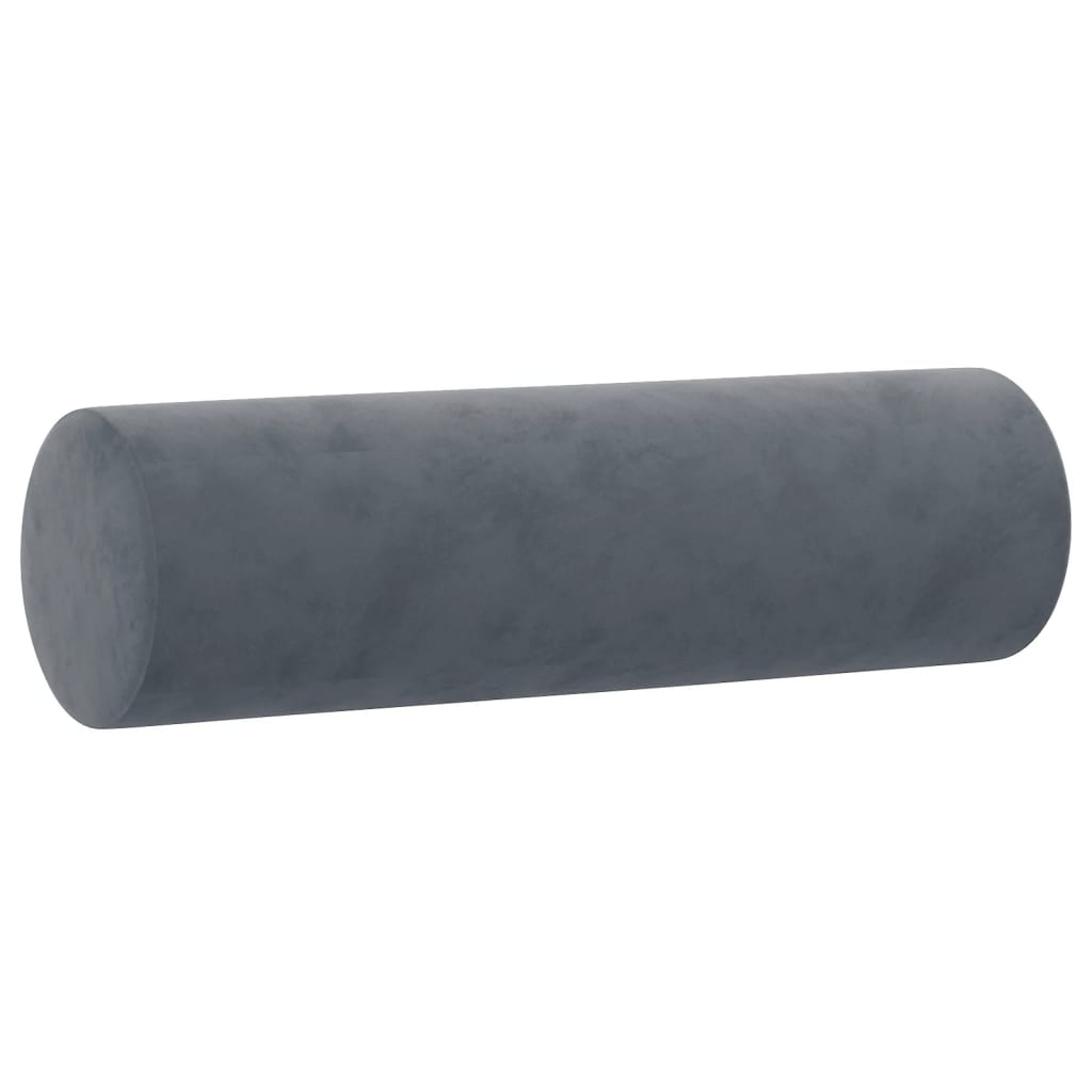Sofá 2 lug. c/ almofadas decorativas 120 cm veludo cinza-escuro