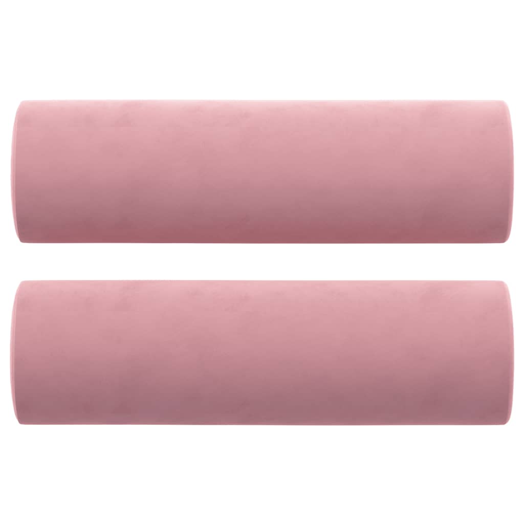 Sofá 2 lug. c/ almofadas decorativas 120 cm veludo rosa