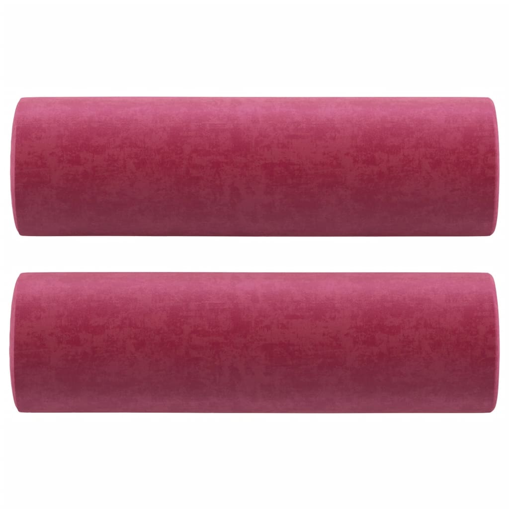 Sofá 2 lug. + almofadas decorativas 120cm veludo vermelho tinto