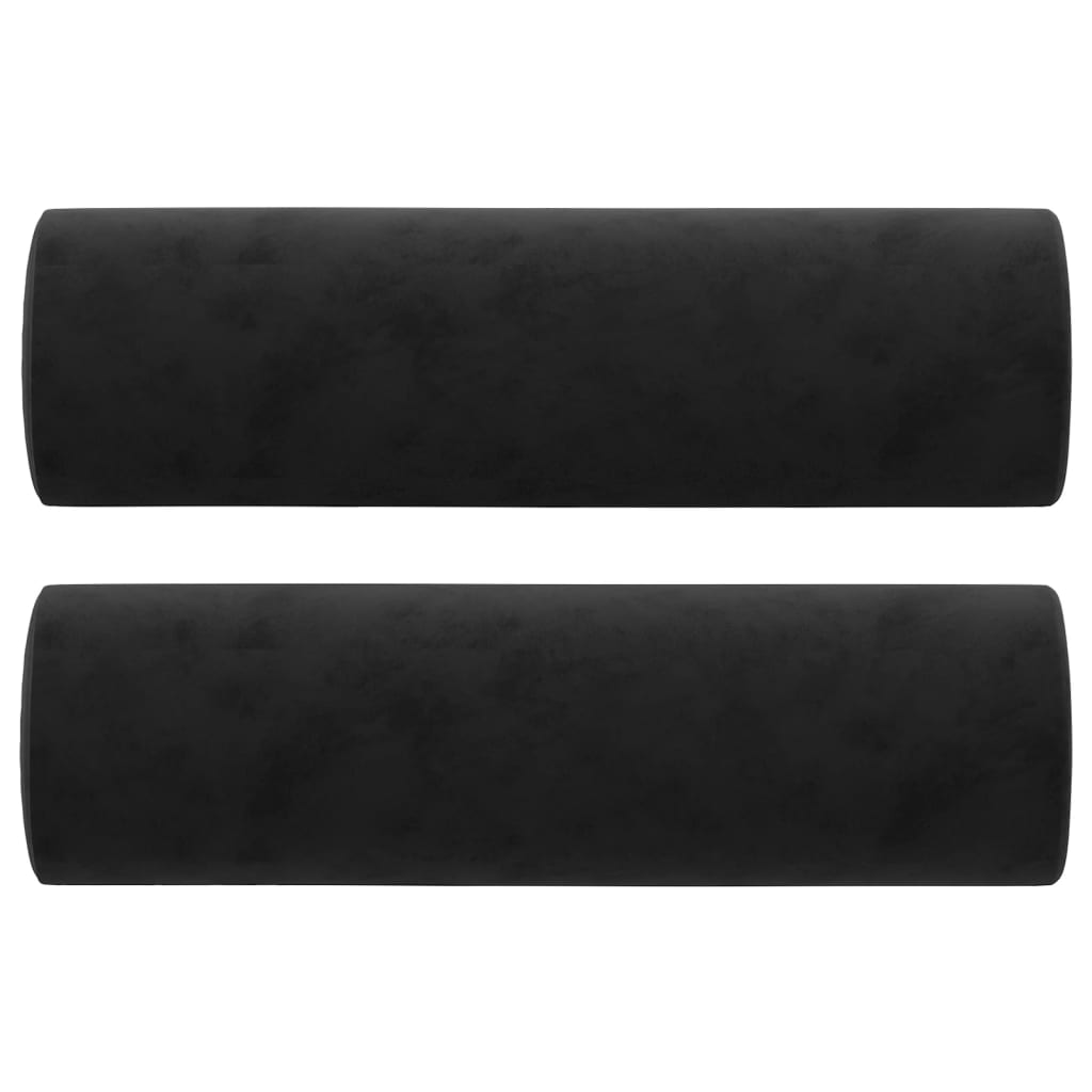 Sofá 2 lugares c/ almofadas decorativas 120 cm veludo preto