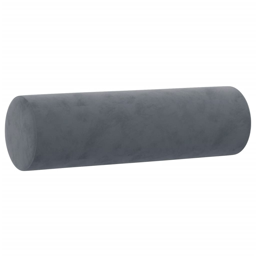 Sofá 2 lug. c/ almofadas decorativas 140 cm veludo cinza-escuro