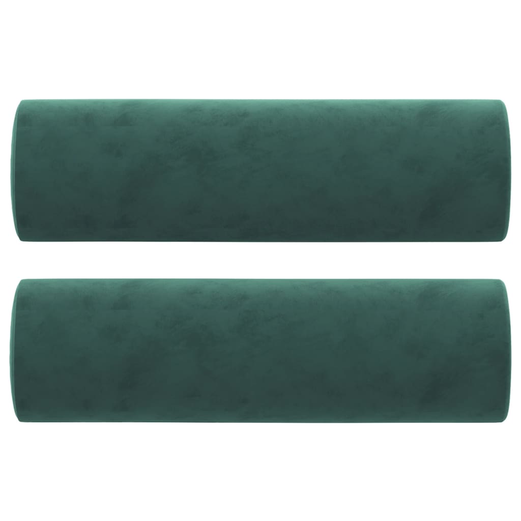 2-seater sofa with decorative cushions 140cm dark green velvet