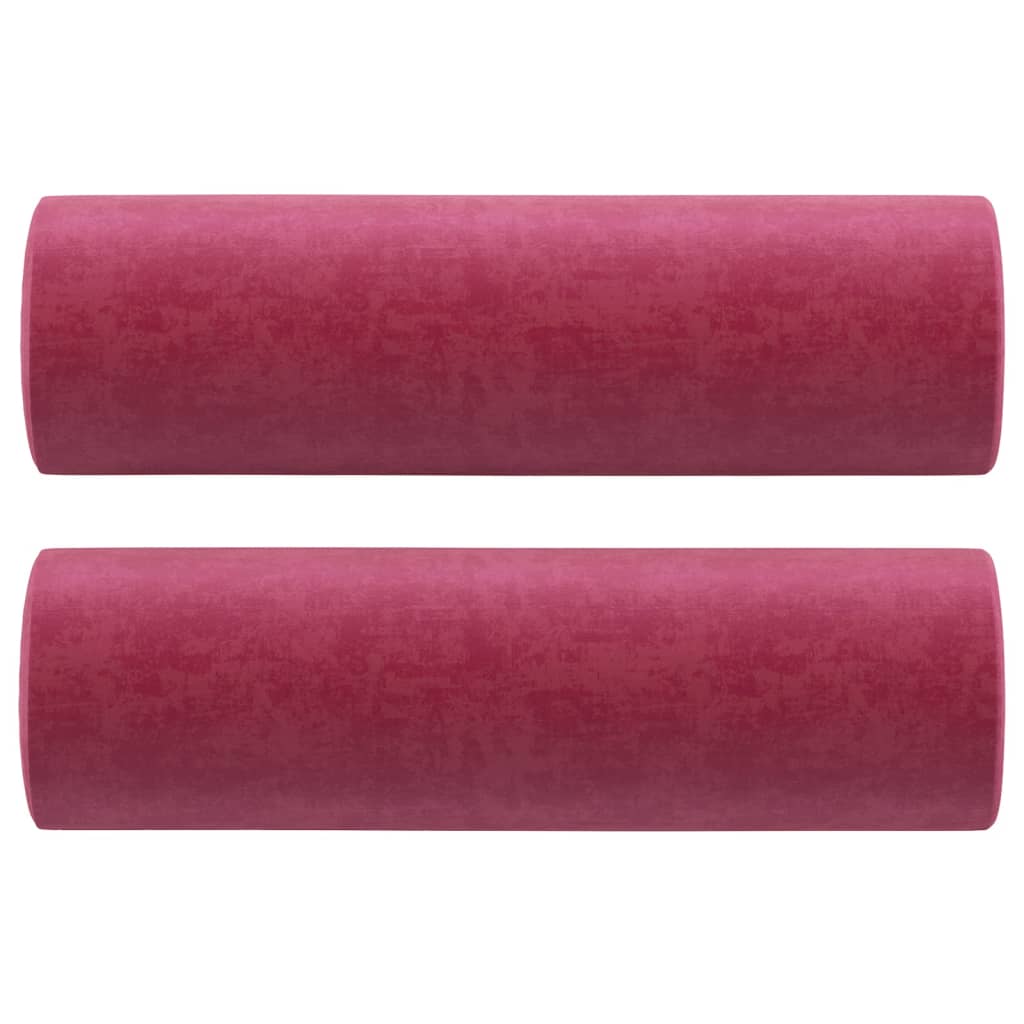Sofá 2 lug. + almofadas decorativas 140cm veludo vermelho tinto