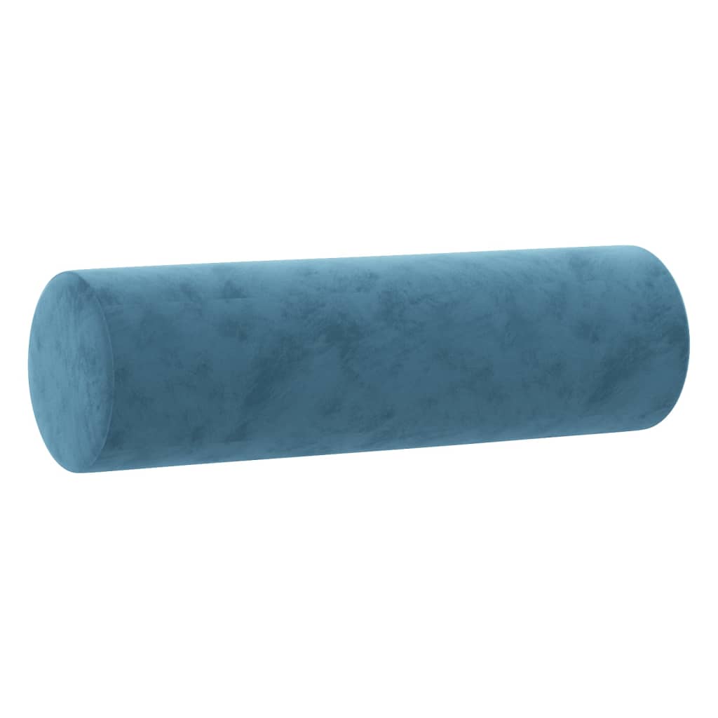 2-seater sofa with decorative cushions 140 cm blue velvet