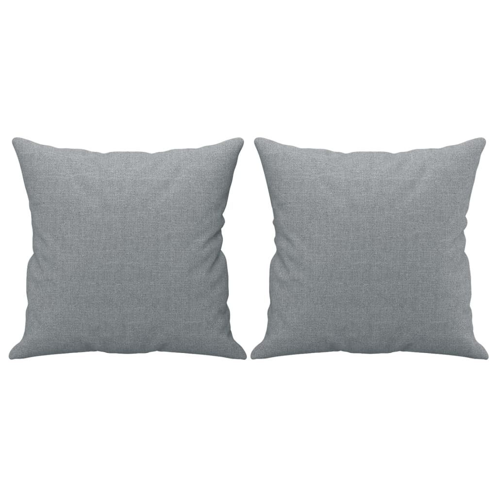 2-seater sofa + decorative cushions 120cm light gray fabric