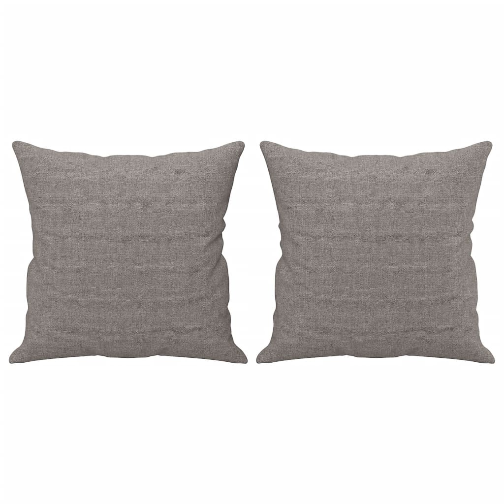 2-seater sofa + decorative cushions 120cm, grey-brown fabric