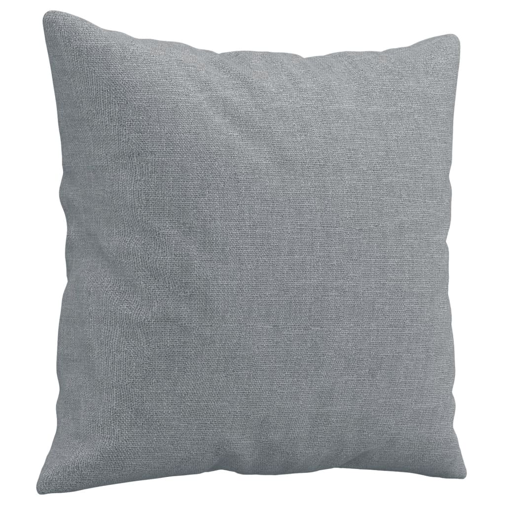 2-seater sofa + decorative cushions 140cm light grey fabric