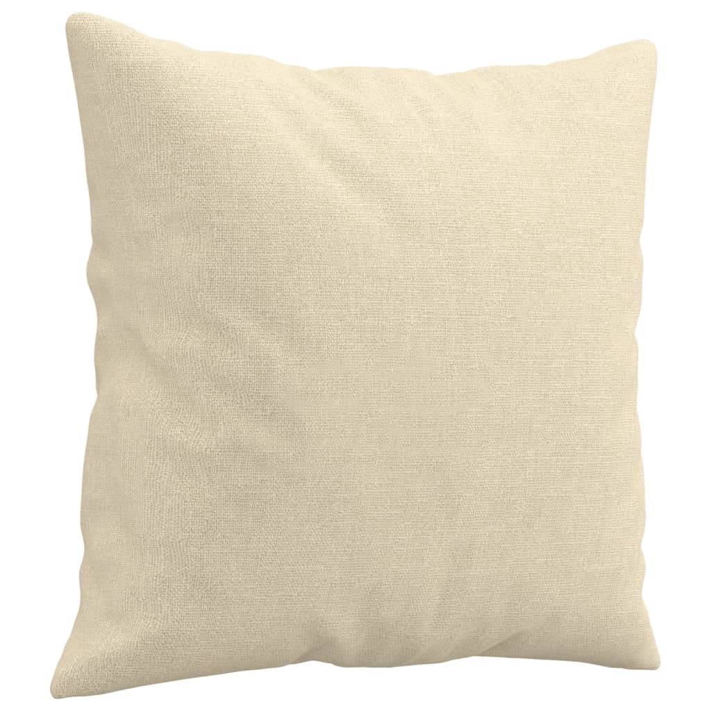 2-seater sofa + decorative cushions 140 cm cream-colored fabric