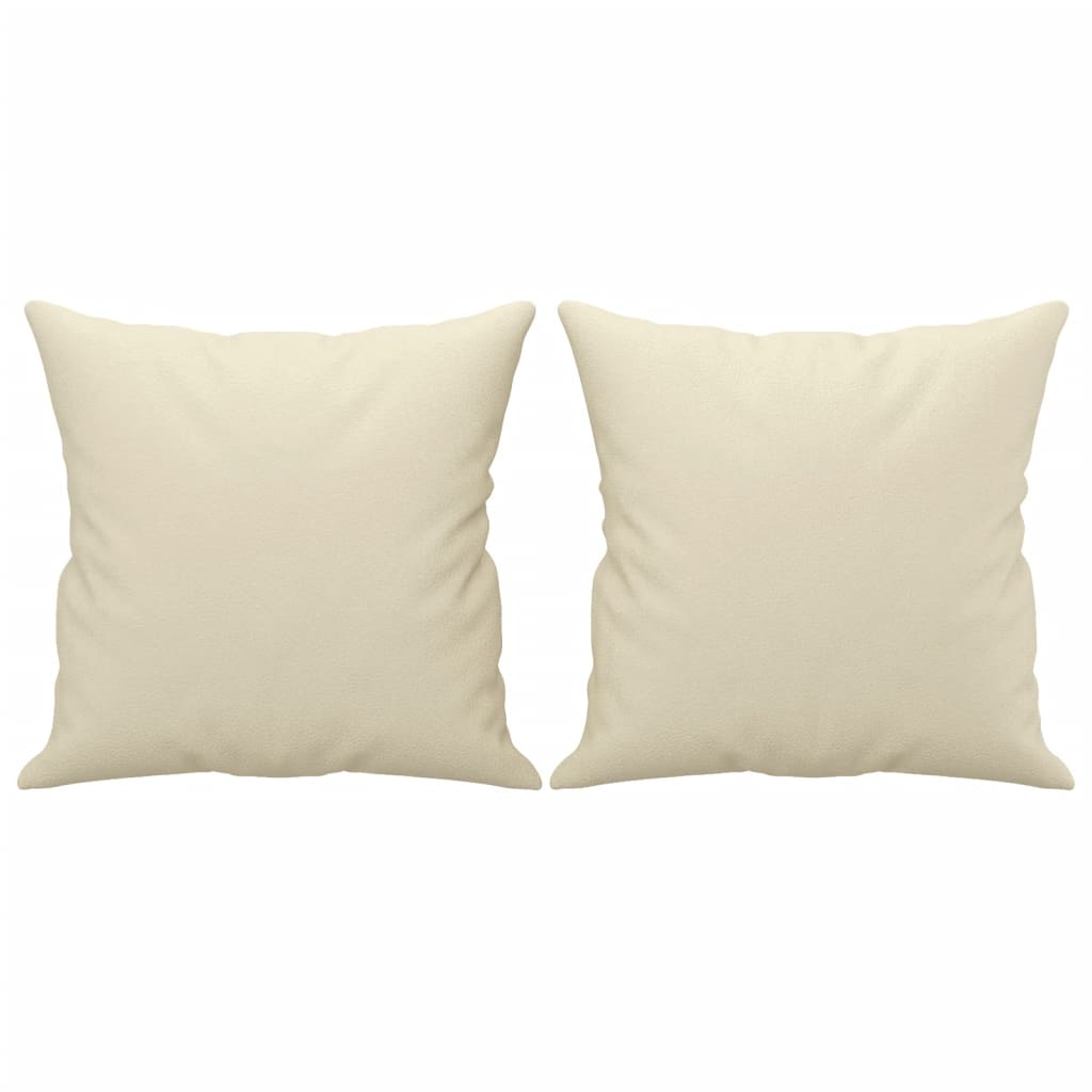 Sofá 2 lugares + almofadas decorativas 140cm couro artif. creme