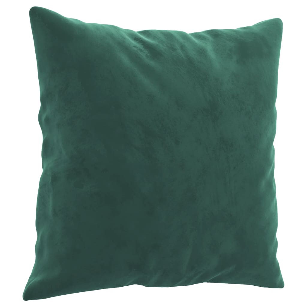 Sofá 3 lug. c/ almofadas decorativas 180 cm veludo verde-escuro