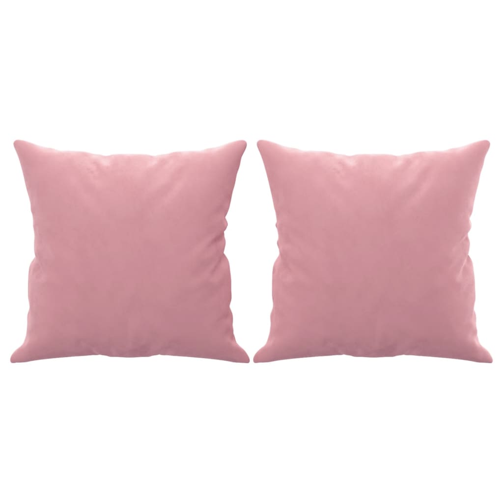 Sofá 3 lugares c/ almofadas decorativas 180 cm veludo rosa