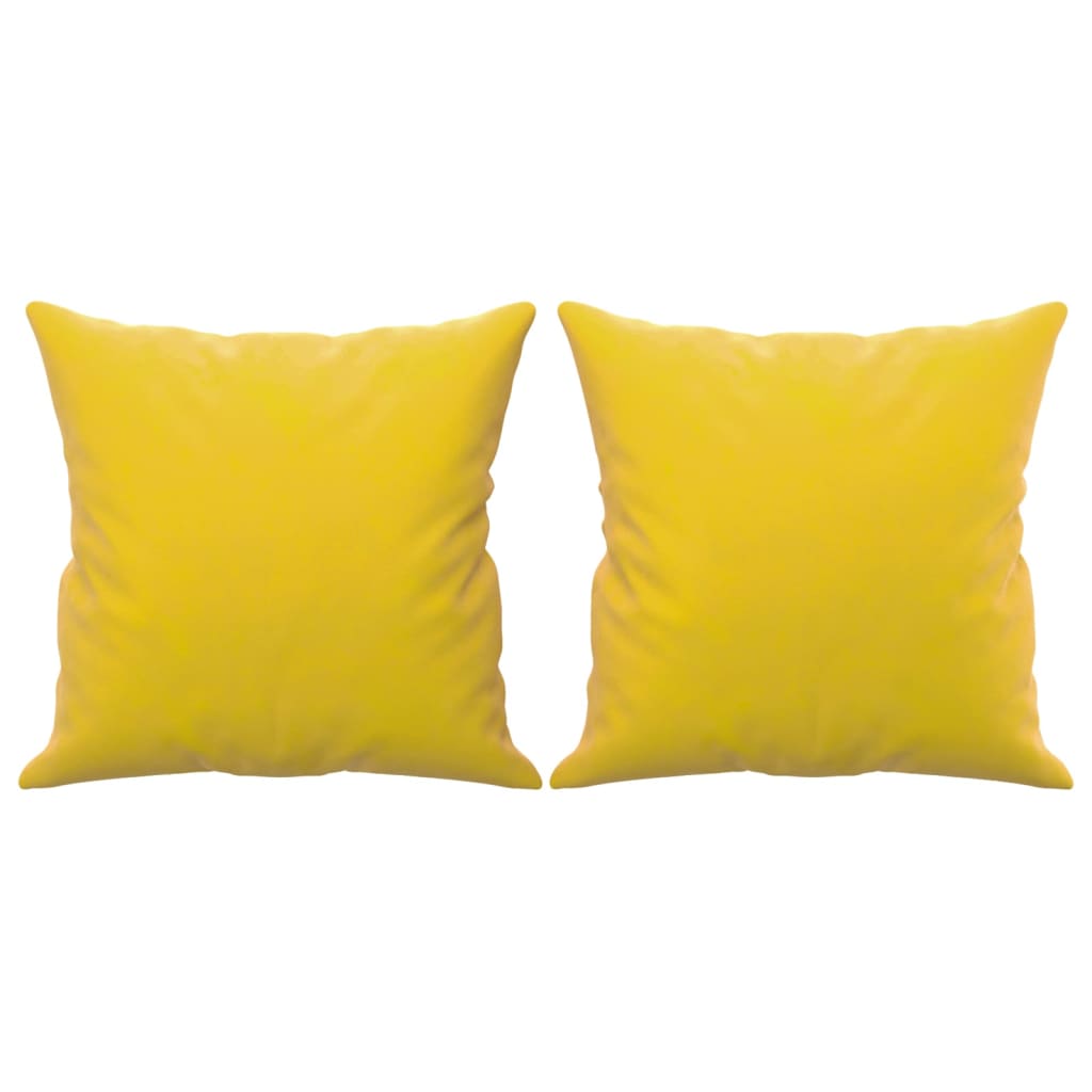 Sofá 3 lugares c/ almofadas decorativas 180 cm veludo amarelo