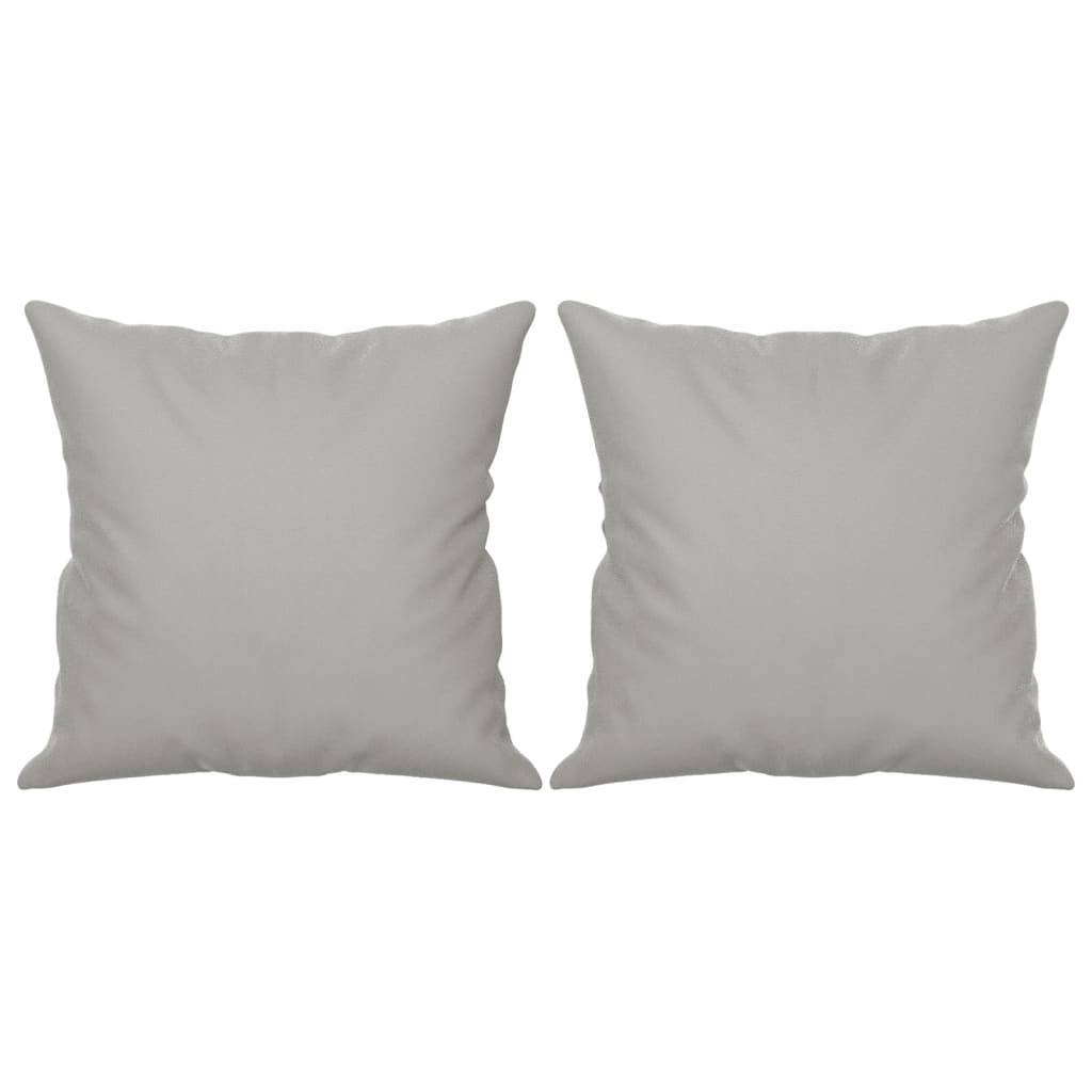 Sofá 2 lugares c/ almofadas 120 cm microfibra cinzento-claro