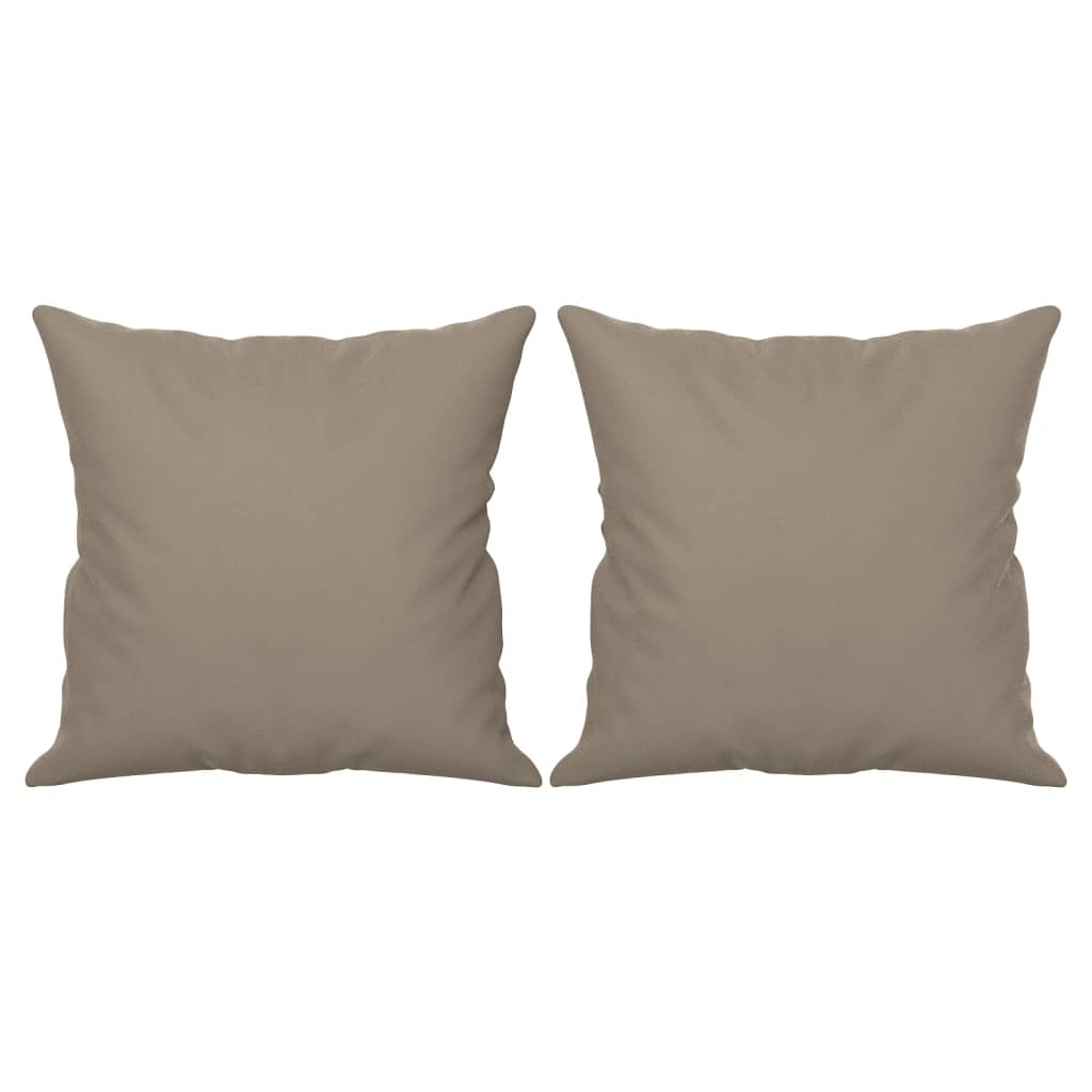 Sofá 2 lugares c/ almofadas 140 cm microfibra cinza-acastanhado