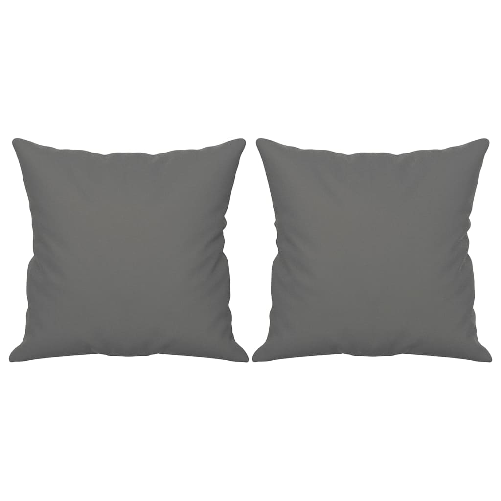 Sofá 2 lugares c/ almofadas 140 cm microfibra cinzento-escuro