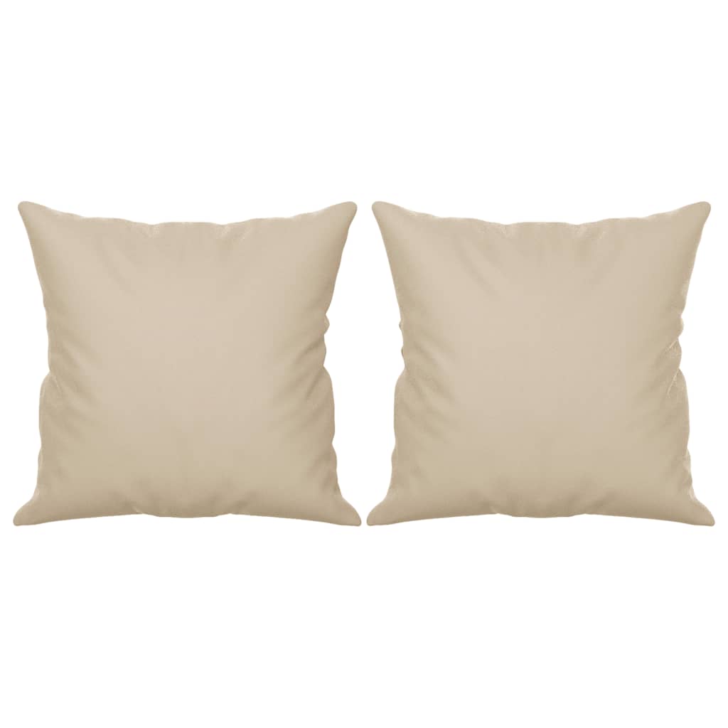 Sofá 2 lugares c/ almofadas 140 cm microfibra cor creme