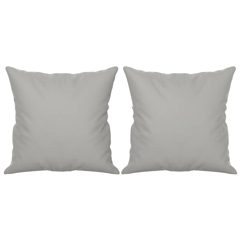 Sofá 3 lugares c/ almofadas 180 cm microfibra cinzento-claro