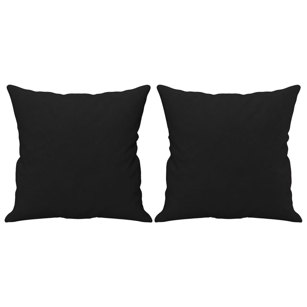 Sofá 3 lugares c/ almofadas 180 cm microfibra preto