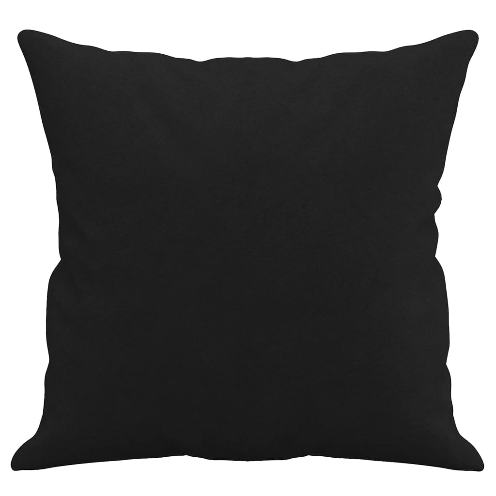 Sofá 3 lugares c/ almofadas 180 cm microfibra preto