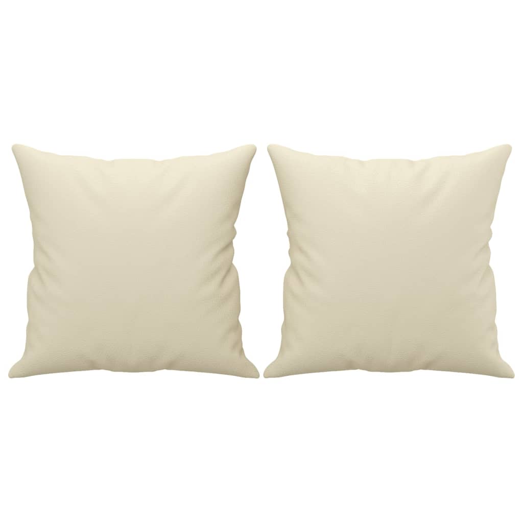 Sofá 2 lugares + almofadas decorativas 120cm couro artif. creme